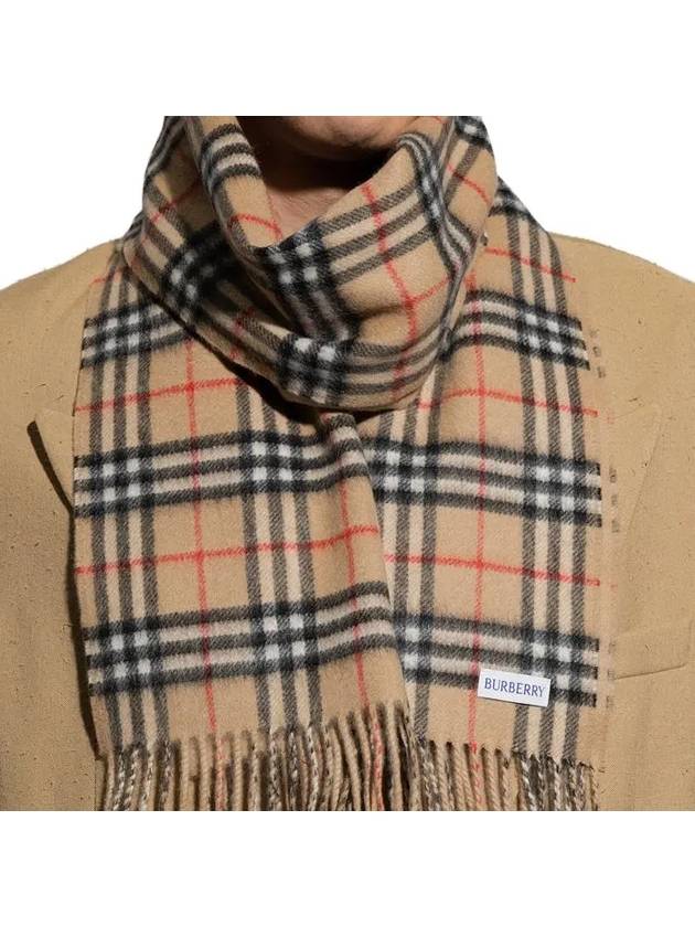 Burberry Check Cashmere Scarf Beige