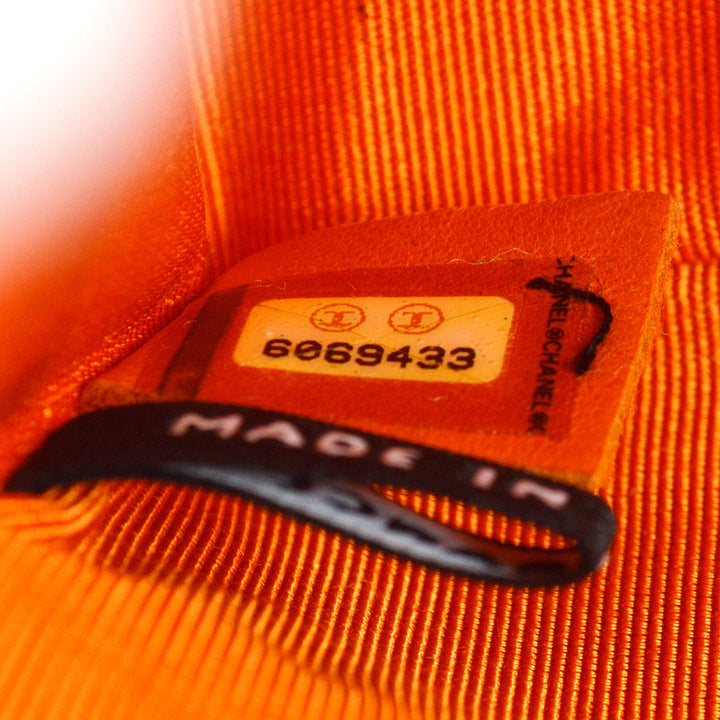 Top Quality Chanel 2000-2001 Orange Patent leather Mademoiselle Lock Straight Flap Shoulder Bag