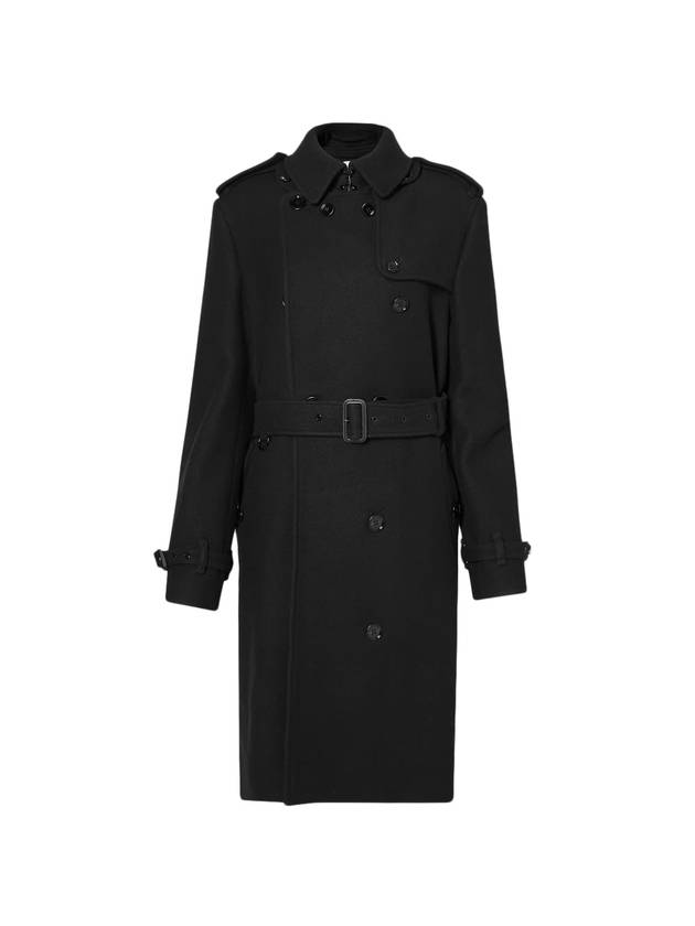 Burberry WoMen's Panel Detail Cashmere Wool Blend Trench Coat Black