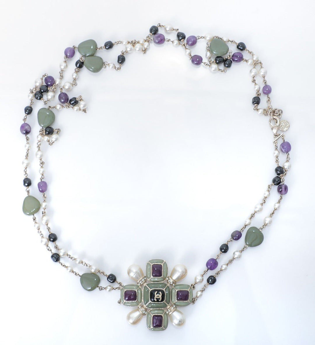 Chanel 100 Anniversary Multicolor Stones Pearls Necklace