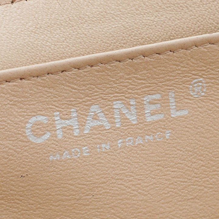 Chanel Beige CC Classic Single Flap Jumbo Bag