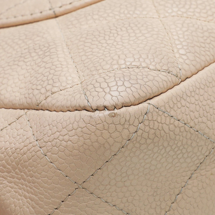 Chanel Beige CC Classic Single Flap Jumbo Bag