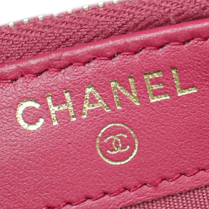 Chanel Bicolor CC Filigree Caviar Double Zip Clutch Chain