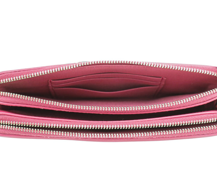 Chanel Bicolor CC Filigree Caviar Double Zip Clutch Chain