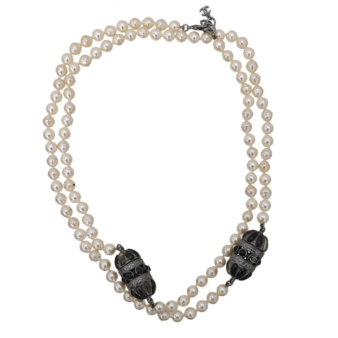 Chanel Bicolor CC Pearl Paris Byzance Links Necklace