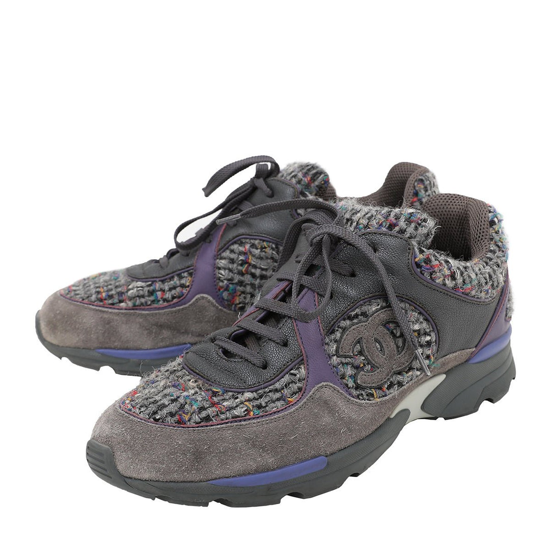 Chanel Bicolor CC Tweed Sneakers 39.5