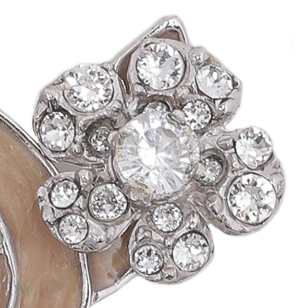 Chanel Bicolor Rhinestones Flower CC Enamel Brooch
