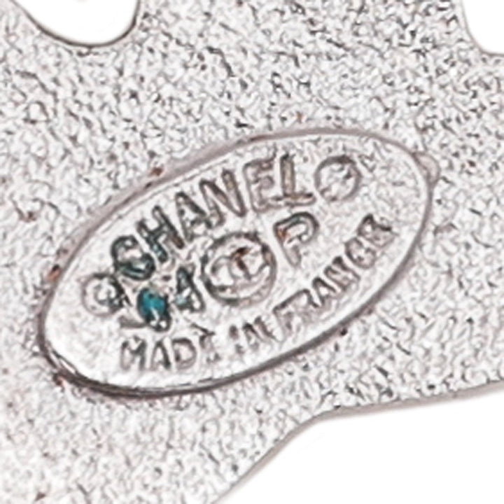 Chanel Bicolor Rhinestones Flower CC Enamel Brooch