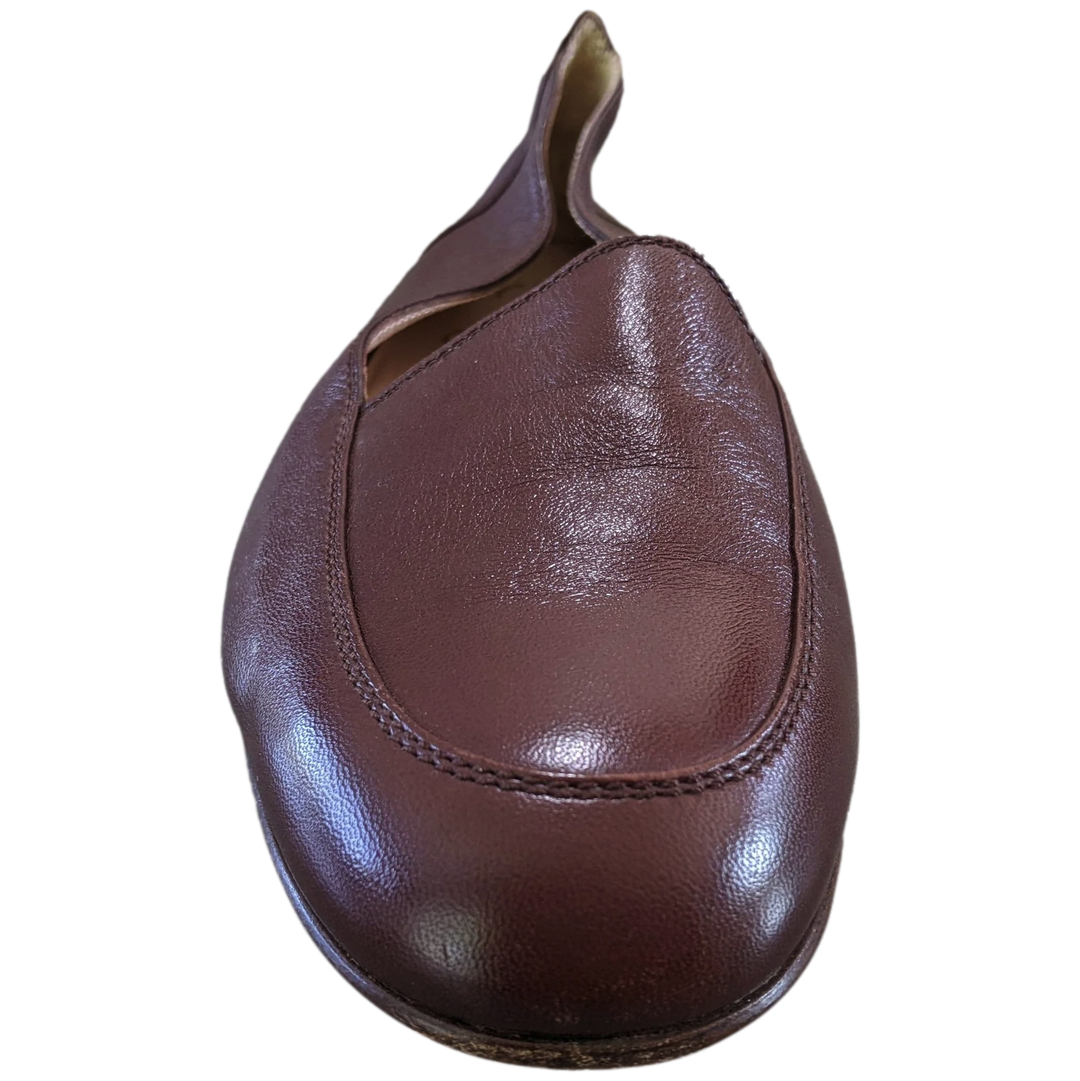 Chanel 1990s Chocolat Kid Ballet Flat Pumps Ballerines en Chevreaux Xtra Soft Sz 38.5, New!