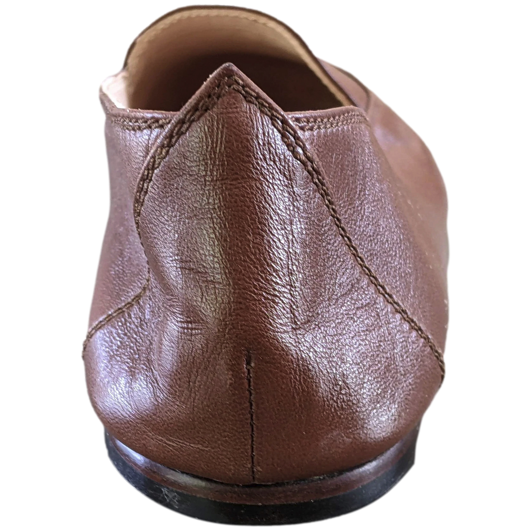Chanel 1990s Marron Kid Ballet Flat Pumps Ballerines en Chevreaux Xtra Soft Sz 38.5, New!