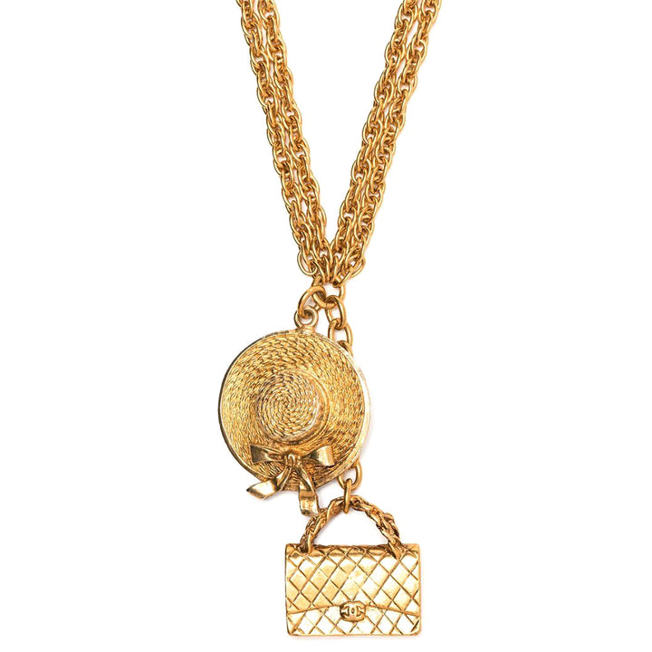 Chanel Bag Charm Chain-Link Necklace