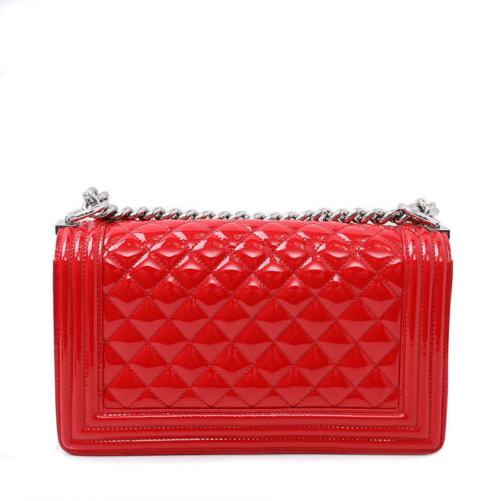 Chanel Red Boy Plexiglass Lock Bag