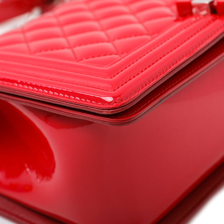Chanel Red Boy Plexiglass Lock Bag