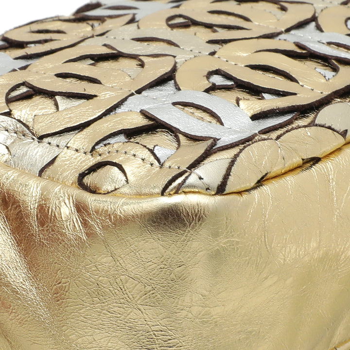Chanel Gold CC Cut Out Flap Medium Bag