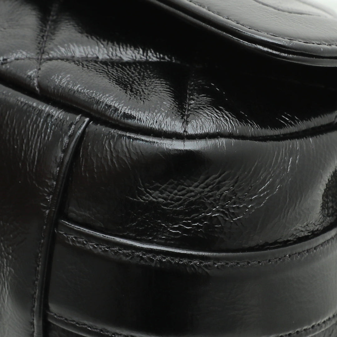 Chanel Black CC Glazed Flap Bag