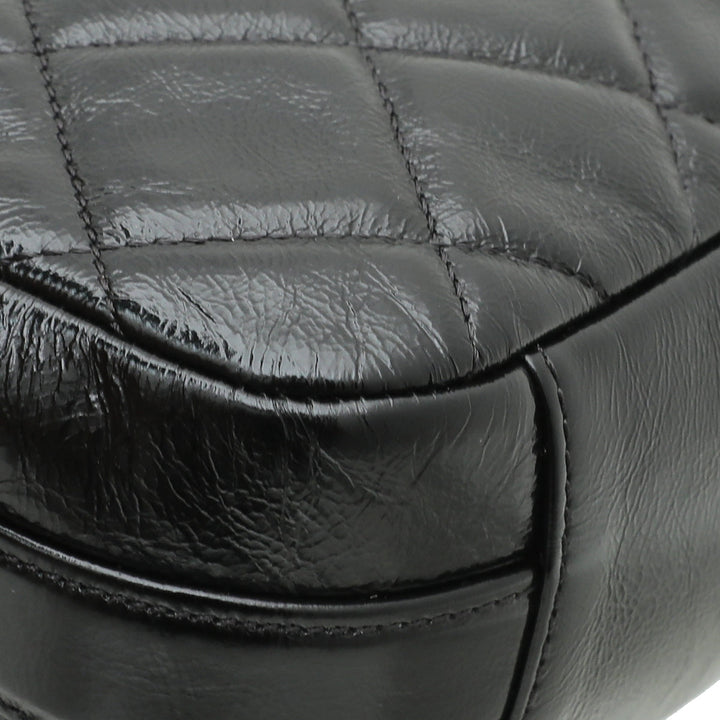 Chanel Black CC Glazed Flap Bag