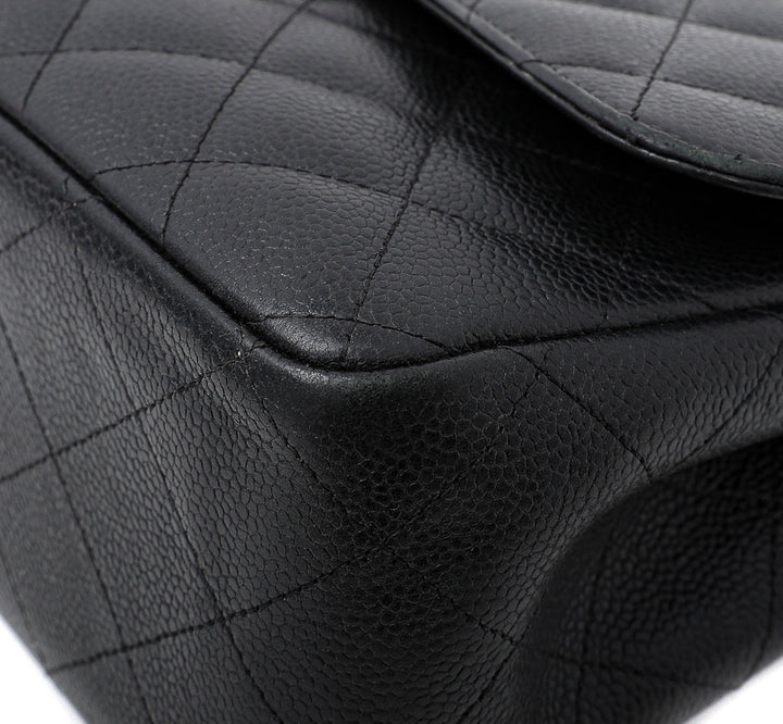 Chanel Black Classic Double Flap Jumbo Bag