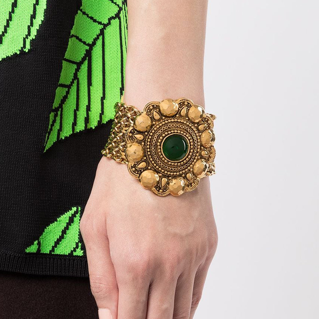 Chanel Gemstone-Embellished Chain Bracelet