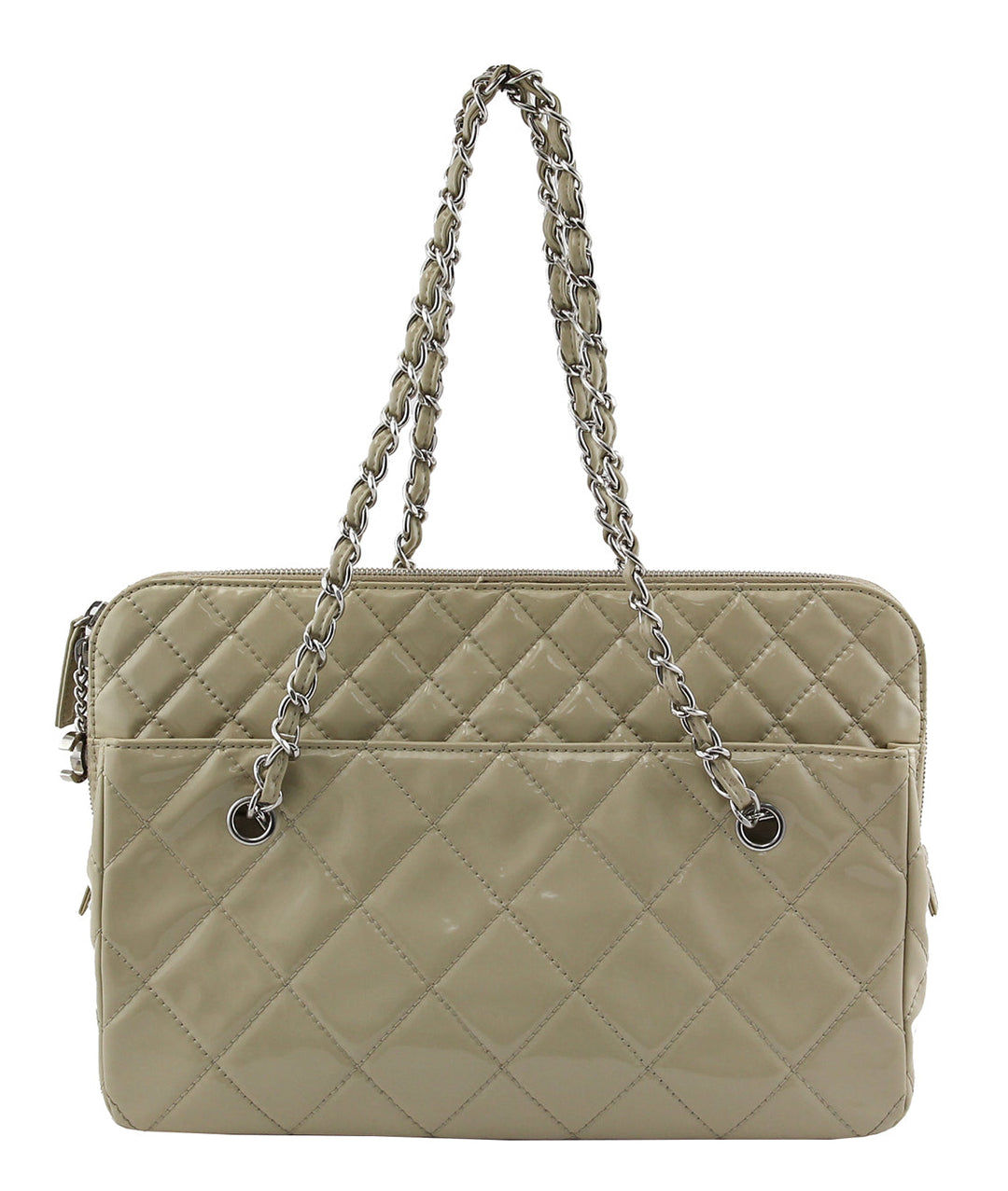 Chanel Off-White Zipped Shoulder Bag