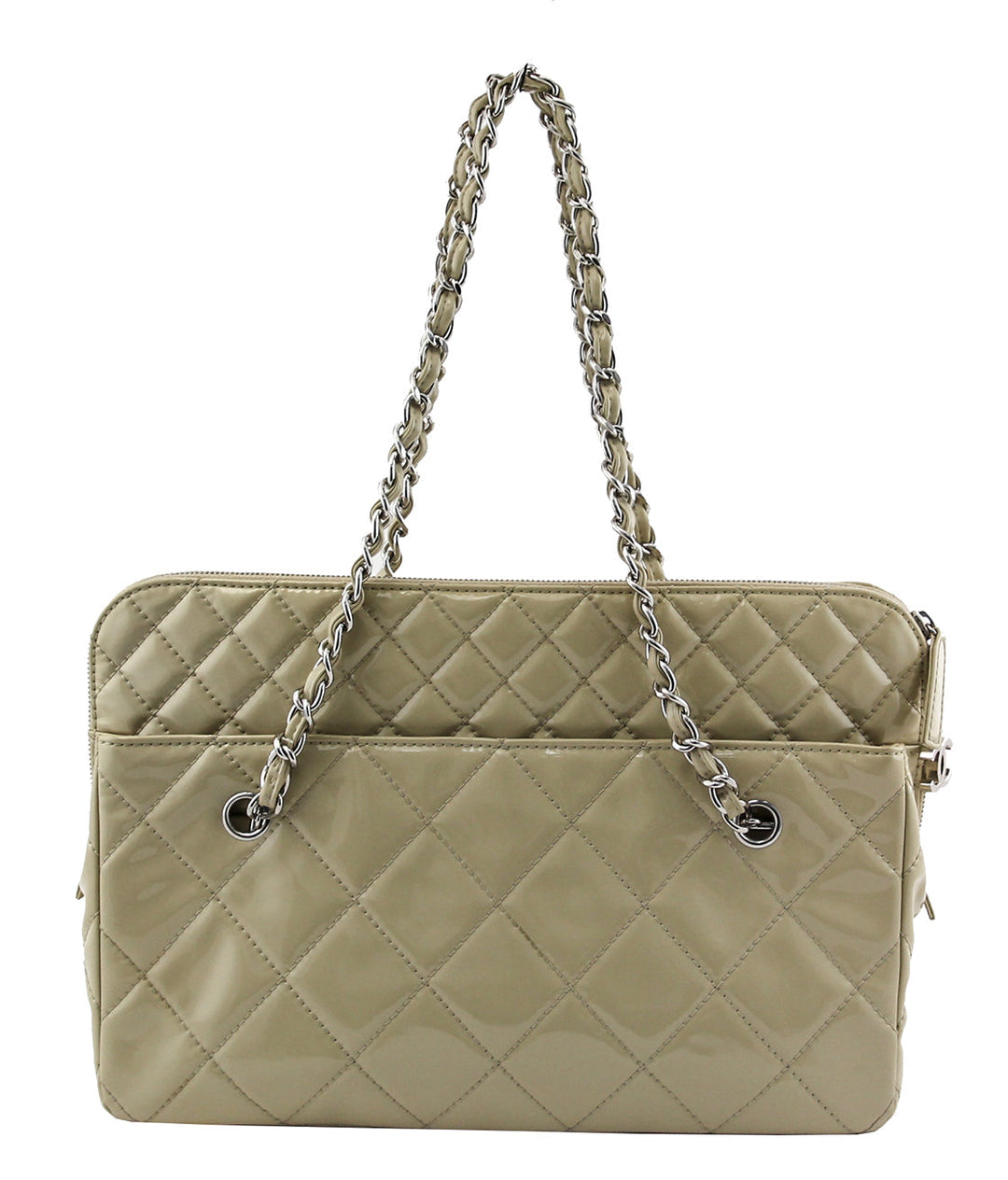 Chanel Off-White Zipped Shoulder Bag