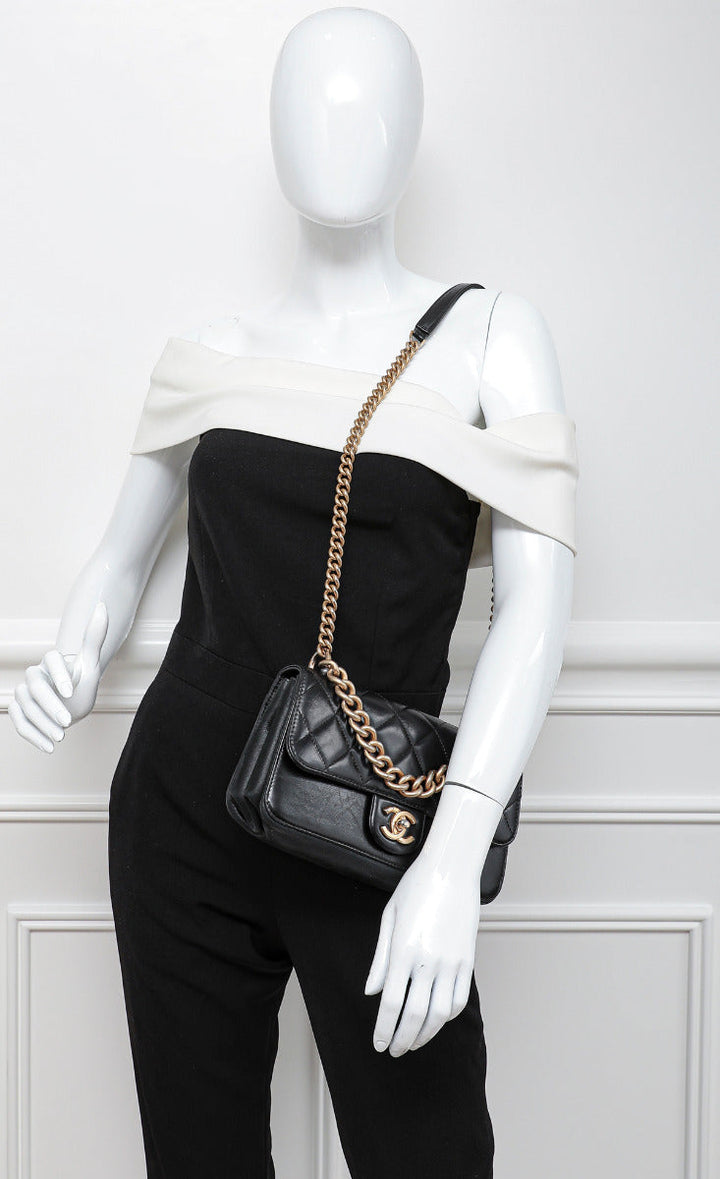 Chanel Black Straight Line Flap Bag
