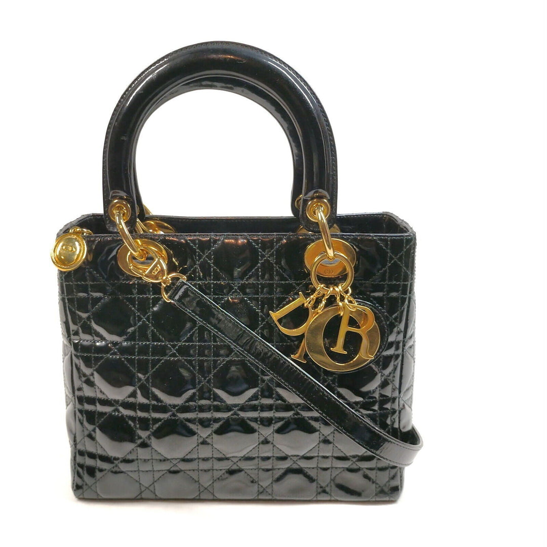 Christian Top quality Dior Black Enamel Hand Bag