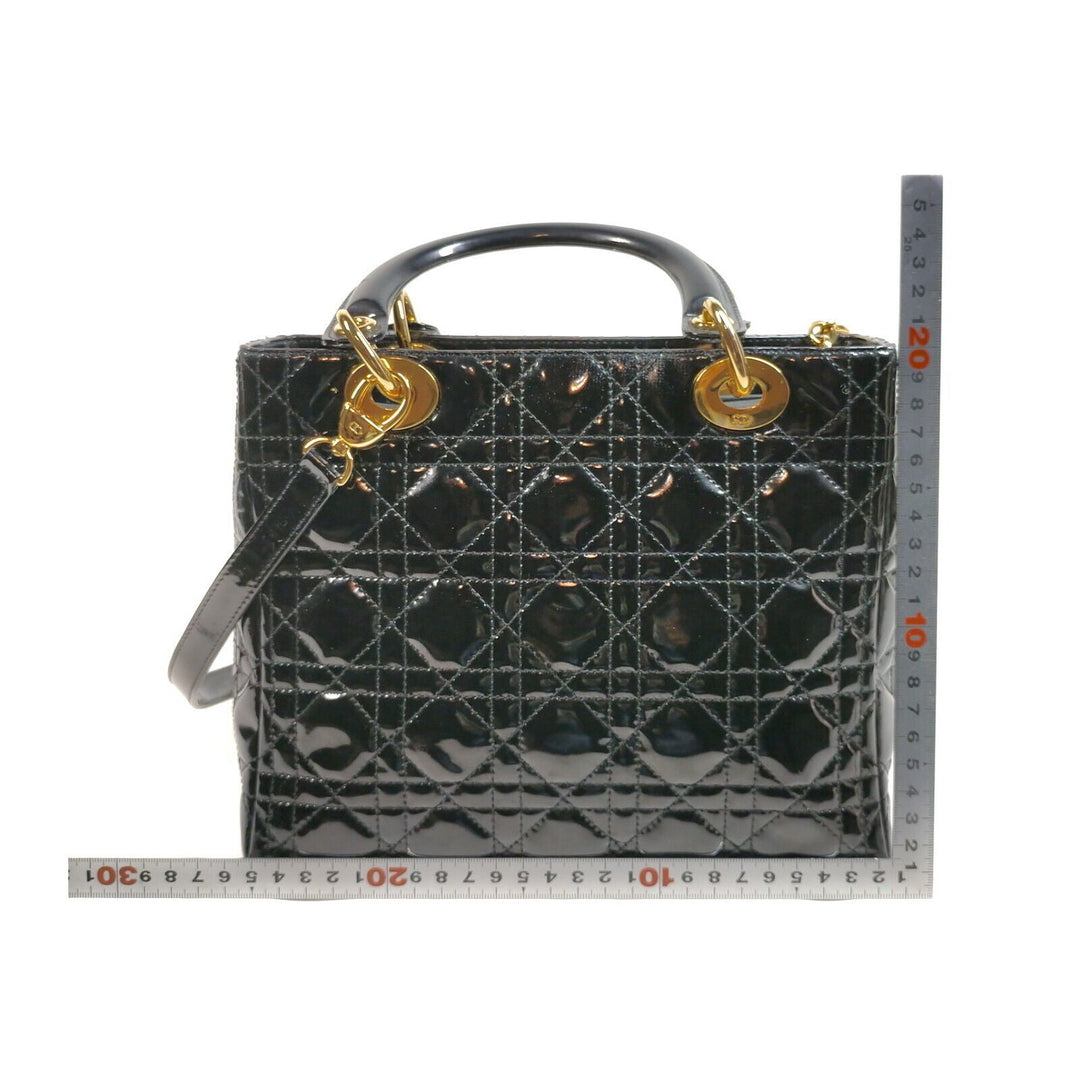 Christian Top quality Dior Black Enamel Hand Bag