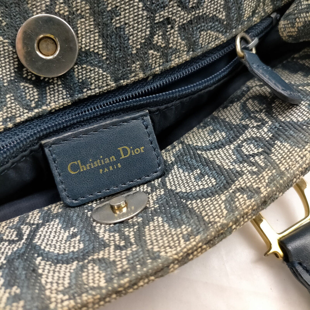 Christian Top quality Dior  Navy Blue Canvas Hand Bag