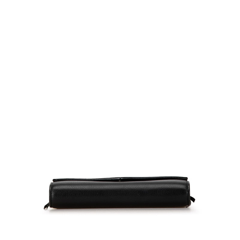 Top Quality Balenciaga Leather Logo Bifold Wallet Black