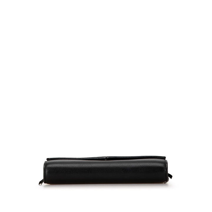 Top Quality Balenciaga Leather Logo Bifold Wallet Black