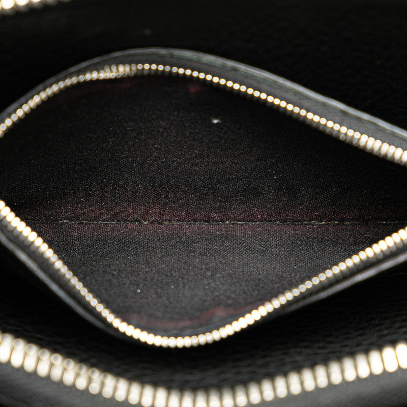 Top Quality Balenciaga Leather Logo Bifold Wallet Black