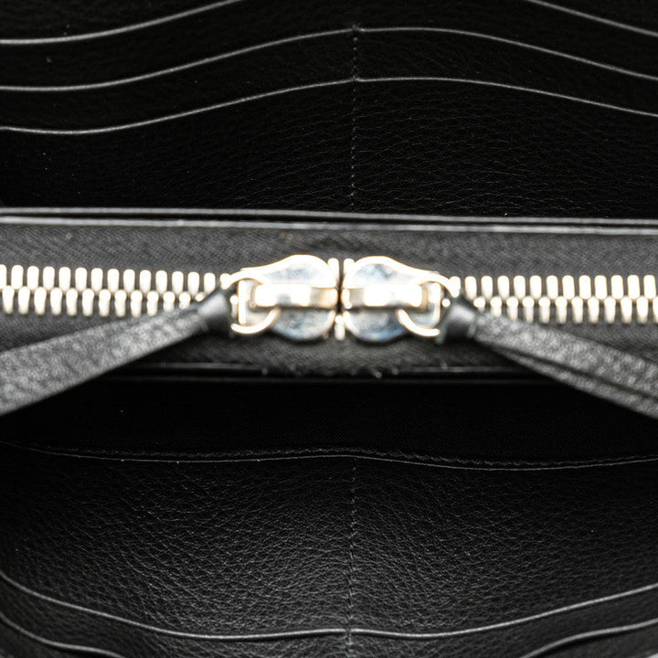 Top Quality Balenciaga Leather Logo Bifold Wallet Black