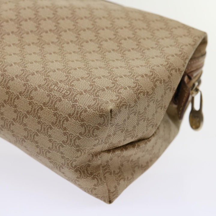 Celine Macadam Canvas Clutch Bag PVC Leather Beige  cl641