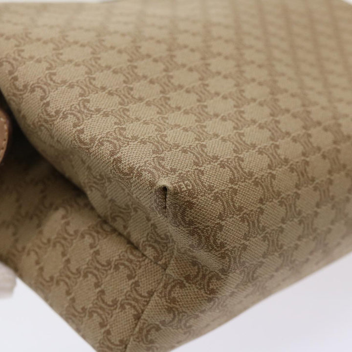 Celine Macadam Canvas Clutch Bag PVC Leather Beige  cl641