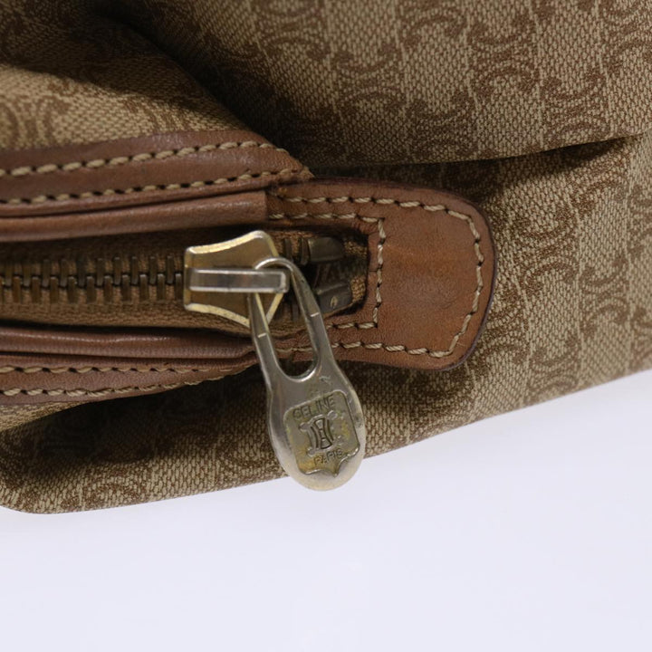 Celine Macadam Canvas Clutch Bag PVC Leather Beige  cl641