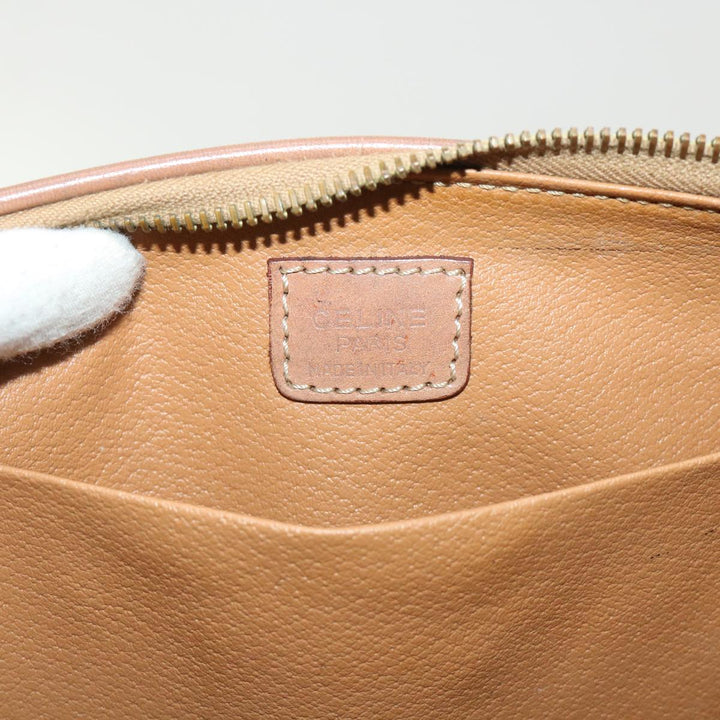 Celine Macadam Canvas Clutch Bag PVC Leather Beige  cl641