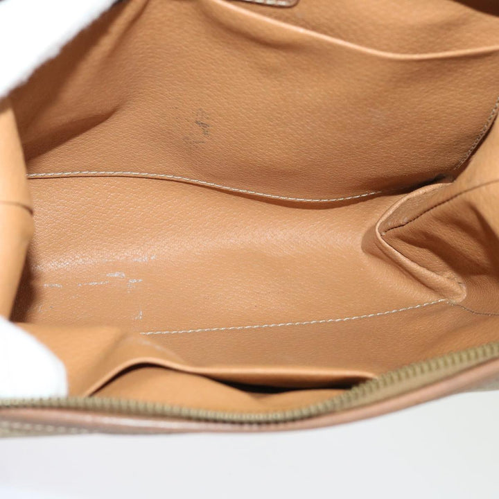 Celine Macadam Canvas Clutch Bag PVC Leather Beige  cl641