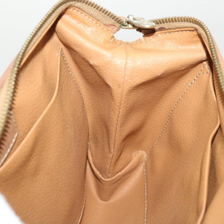 Celine Macadam Canvas Clutch Bag PVC Leather Beige  cl641