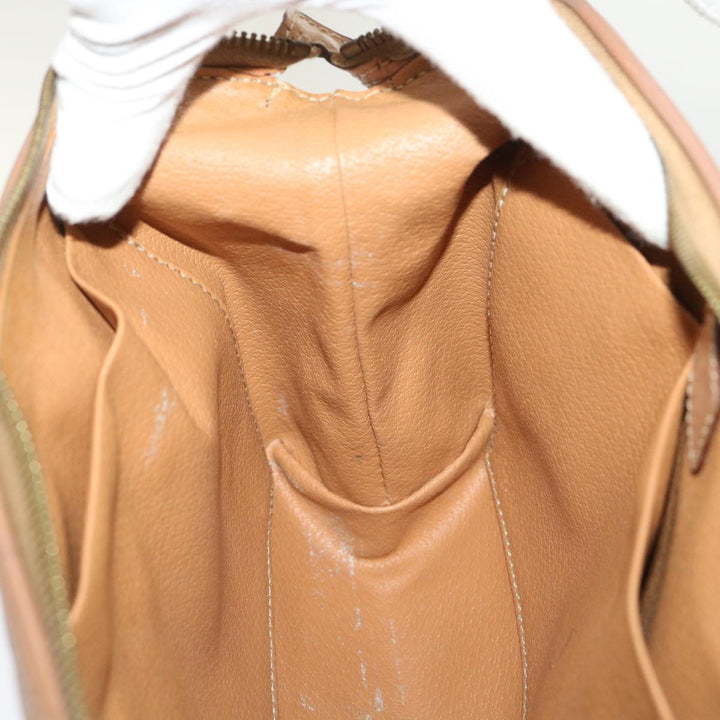 Celine Macadam Canvas Clutch Bag PVC Leather Beige  cl641