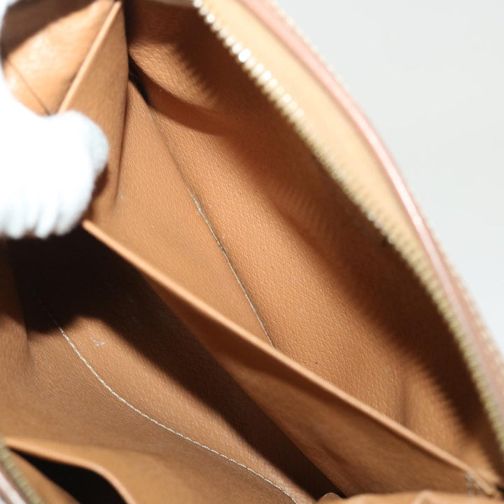 Celine Macadam Canvas Clutch Bag PVC Leather Beige  cl641