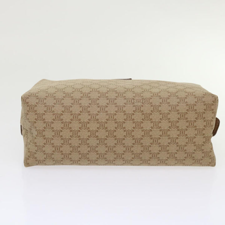 Celine Macadam Canvas Clutch Bag PVC Leather Beige  cl641