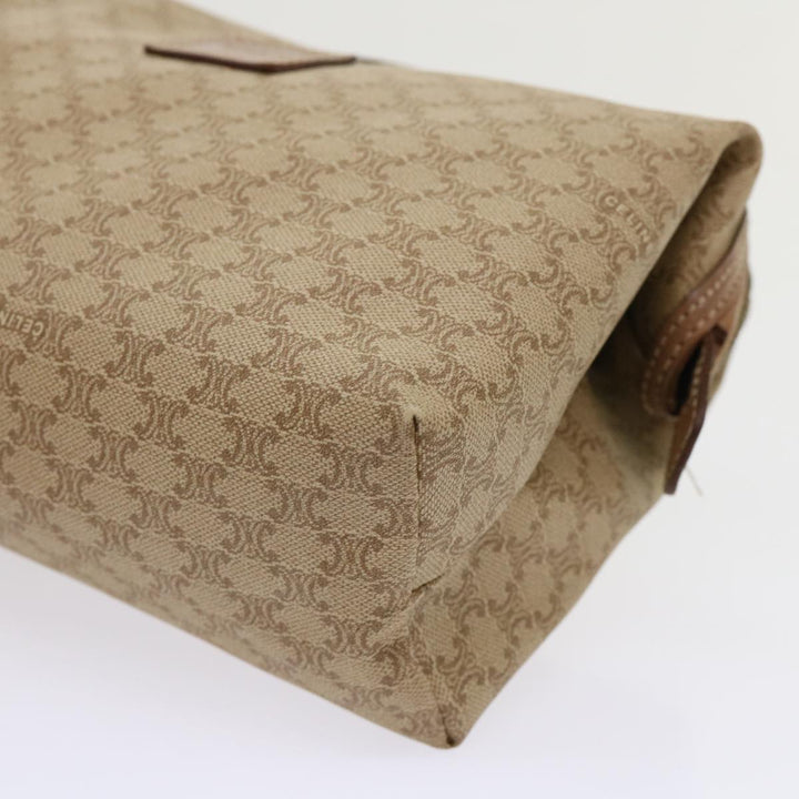 Celine Macadam Canvas Clutch Bag PVC Leather Beige  cl641