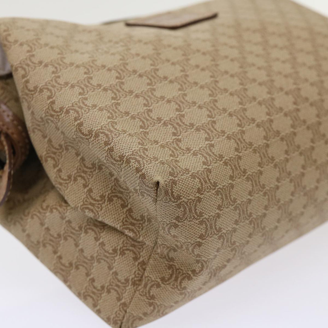 Celine Macadam Canvas Clutch Bag PVC Leather Beige  cl641