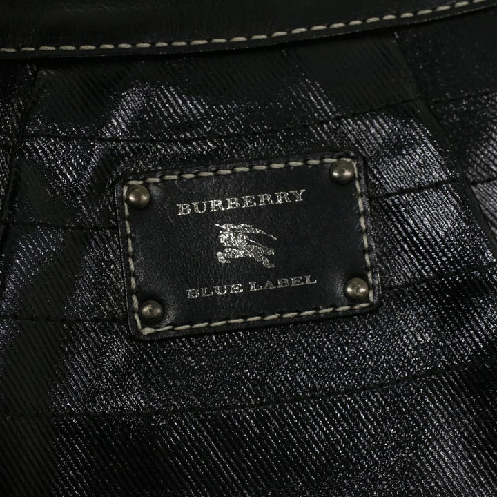 Burberry Blue Label Shoulder Bag Coated Canvas Black Auth cl755
