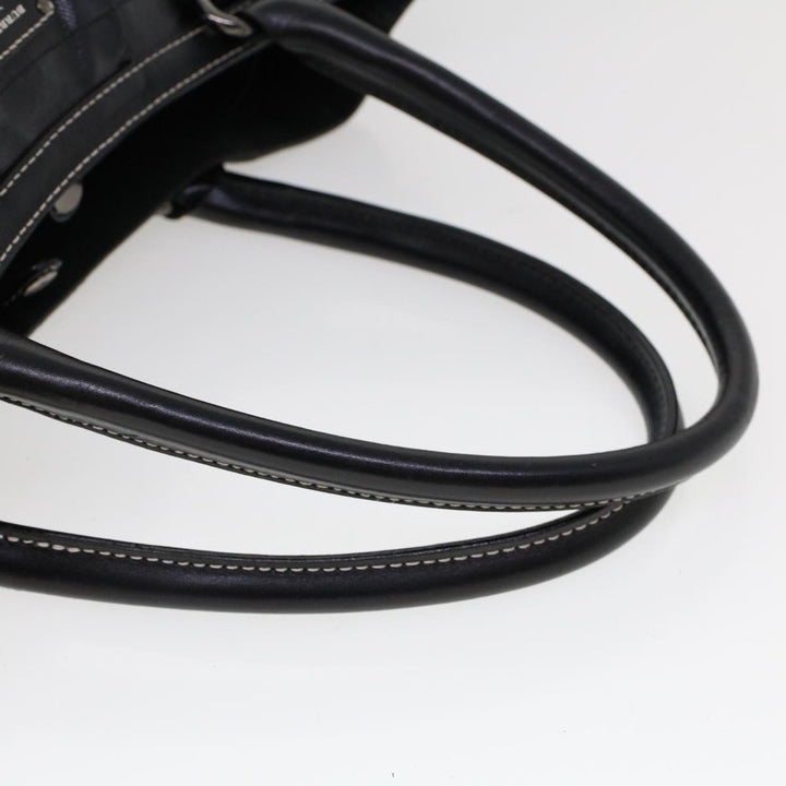 Burberry Blue Label Shoulder Bag Coated Canvas Black Auth cl755