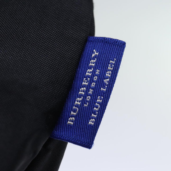 Burberry Nova Check Blue Label Hand Bag Nylon Black Auth cl836