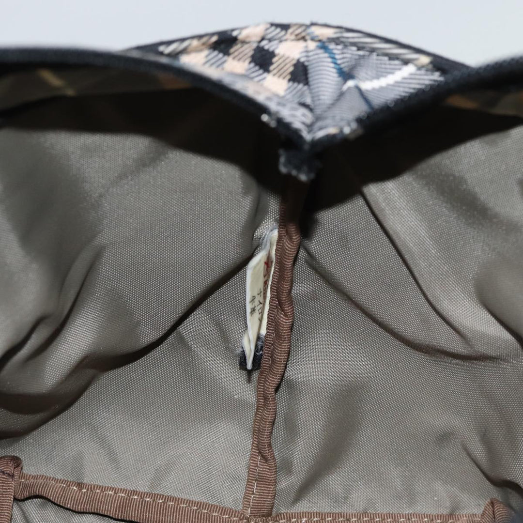 Burberry Nova Check Blue Label Hand Bag Nylon Black Auth cl836