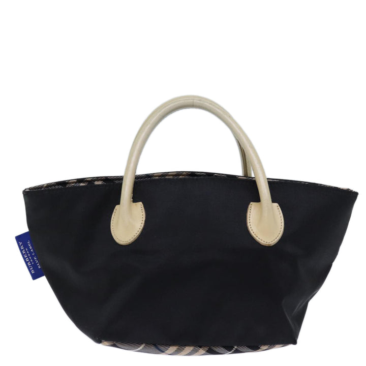 Burberry Nova Check Blue Label Hand Bag Nylon Black Auth cl836
