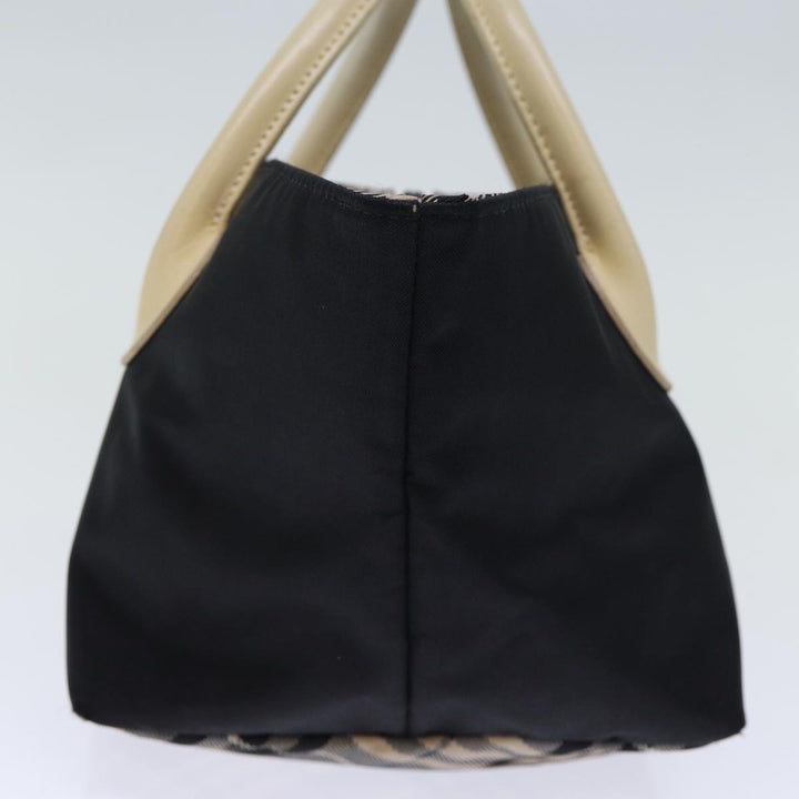 Burberry Nova Check Blue Label Hand Bag Nylon Black Auth cl836