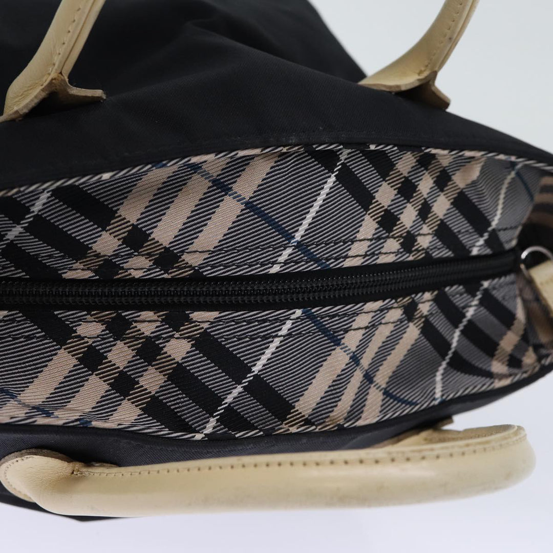 Burberry Nova Check Blue Label Hand Bag Nylon Black Auth cl836